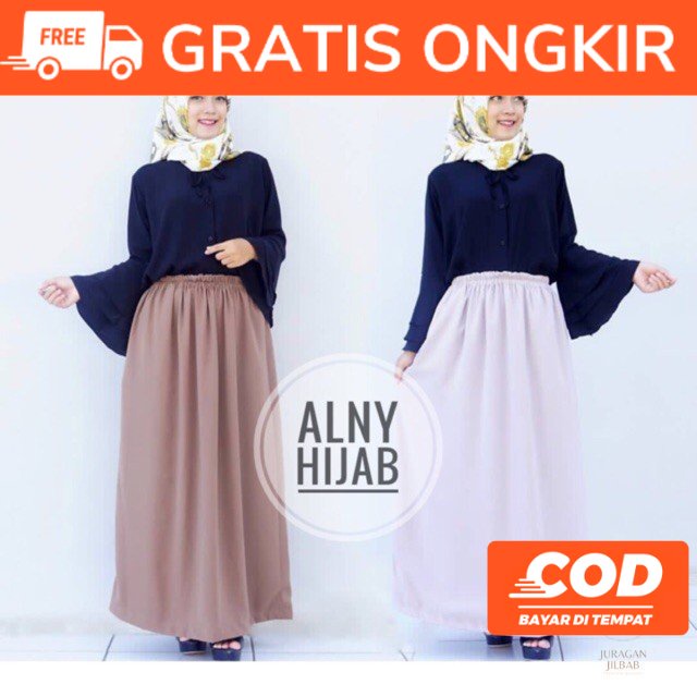 MURAHHH ROK PANJANG WOLFIS Bawahan Simpel Modis Sekolah Kerja Santai Nyaman All Size