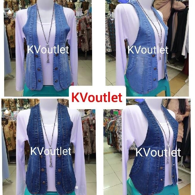 ROMPI JEANS WANITA ROMPI LEVIS VEST OUTER BIRU MUDA NAVY L XL XXL