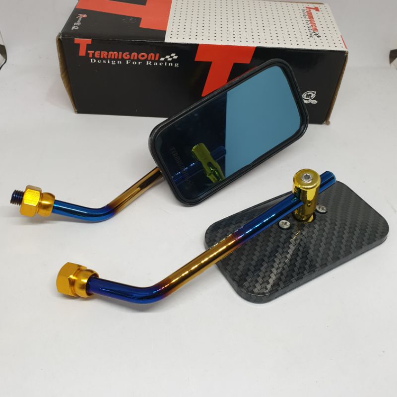 SPION RETRO KOTAK CLASSIC HONDA CARBON KARBON TANGKAI TWOTONE