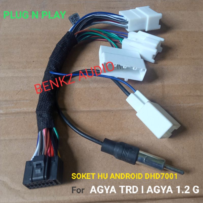 Soket headunit android DHD7001 PNP Toyota Agya 1.2G agya TRD plug n play