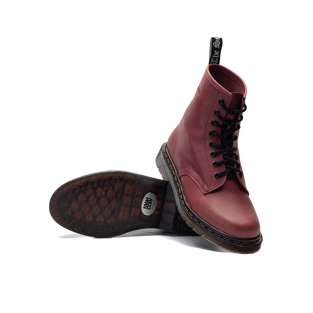 Mancow High Boots Crazy Horse Cherry Sepatu Formal Pria Wanita Original Kulit Asli