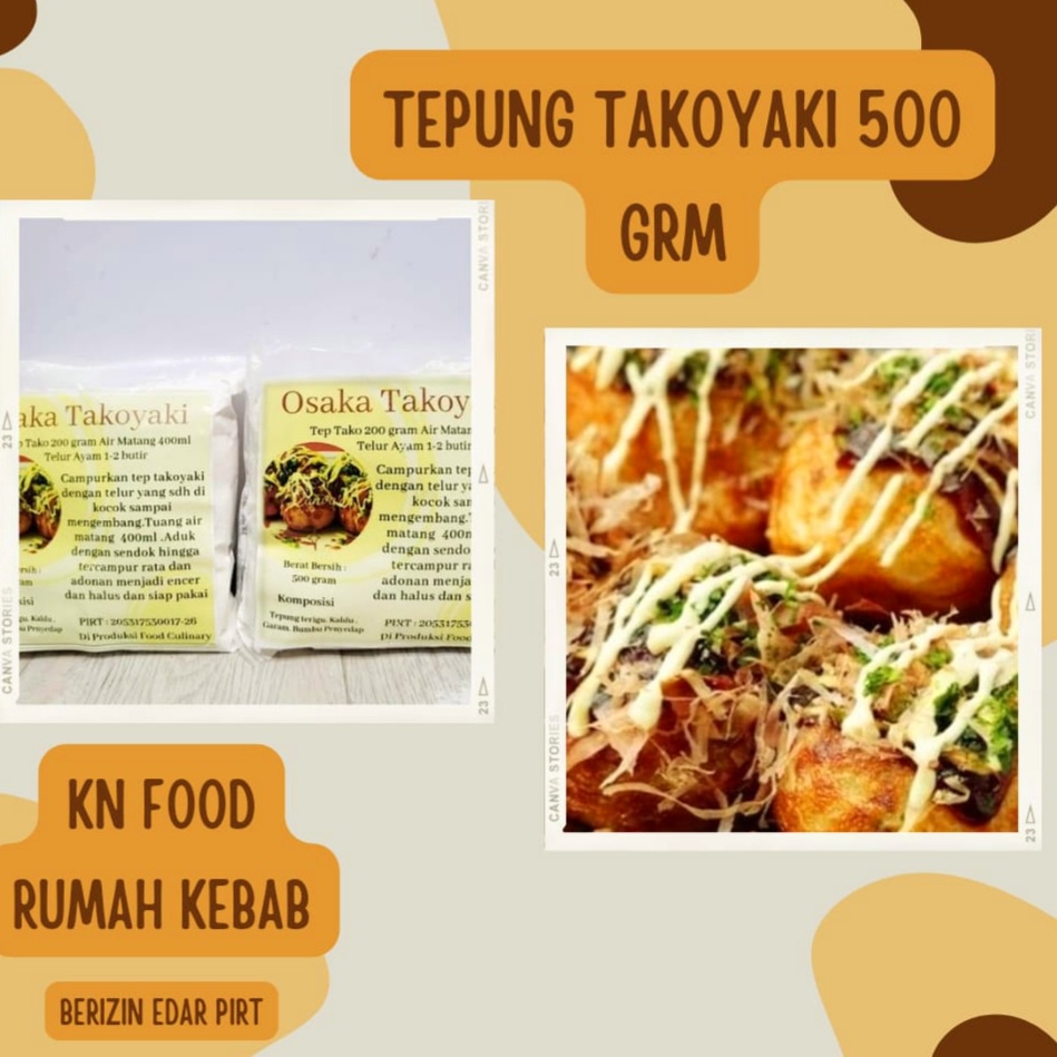 

Tepung Takoyaki Instan Siap Pakai 500 grm Gak Perlu ditambah Bumbu / Garam