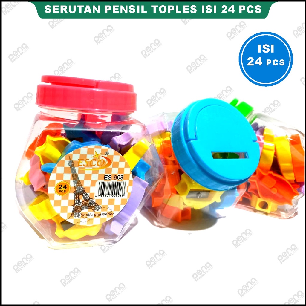 Serutan Pensil / Rautan Isi 24 Pcs Urekan Setoples