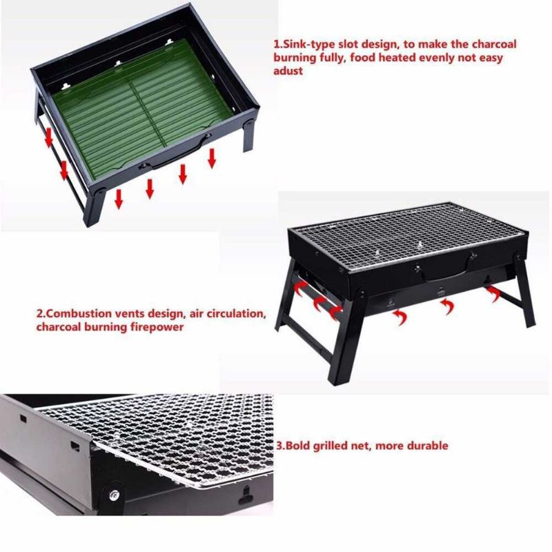 BABALE Alat Panggang Arang BBQ Outdoor Grill Stove Foldable - FC3