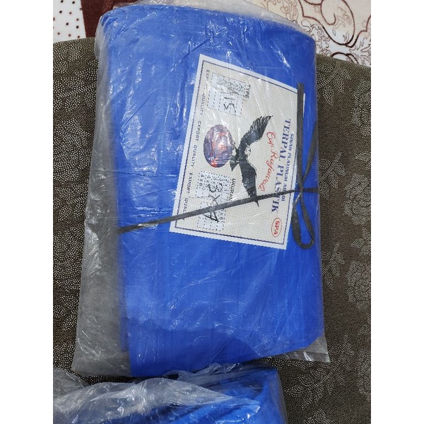 Terpal Plastik Biru A9 ukuran 3x5 cap Kapal Layar tebal murah