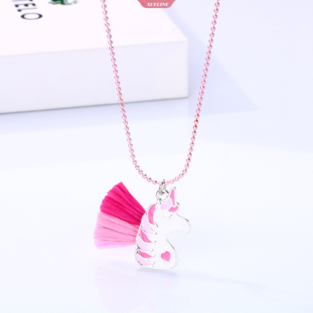 Kalung Bentuk Kartun unicorn Lucu Multiwarna, Hadiah Persahabatan Modis Untuk Anak Perempuan [ZXL]