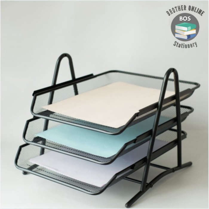 Bos Letter Tray Besi 3 Susun/Rak Dokumen /Rak Susun/Laci/Wadah Kertas