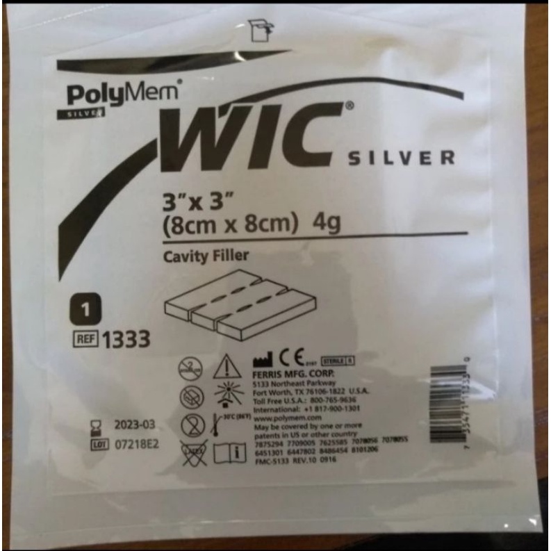 polymem wic silver cavity 8cm x 8cm