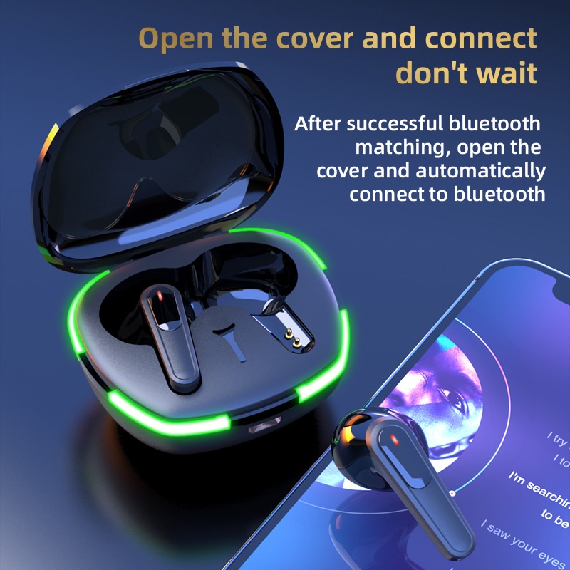 TWS Pro60 Fone Earphone Bluetooth 5.0, Earbud Olahraga Nirkabel Hi-fi Stereo dengan Pengurang Kebisingan untuk Ponsel