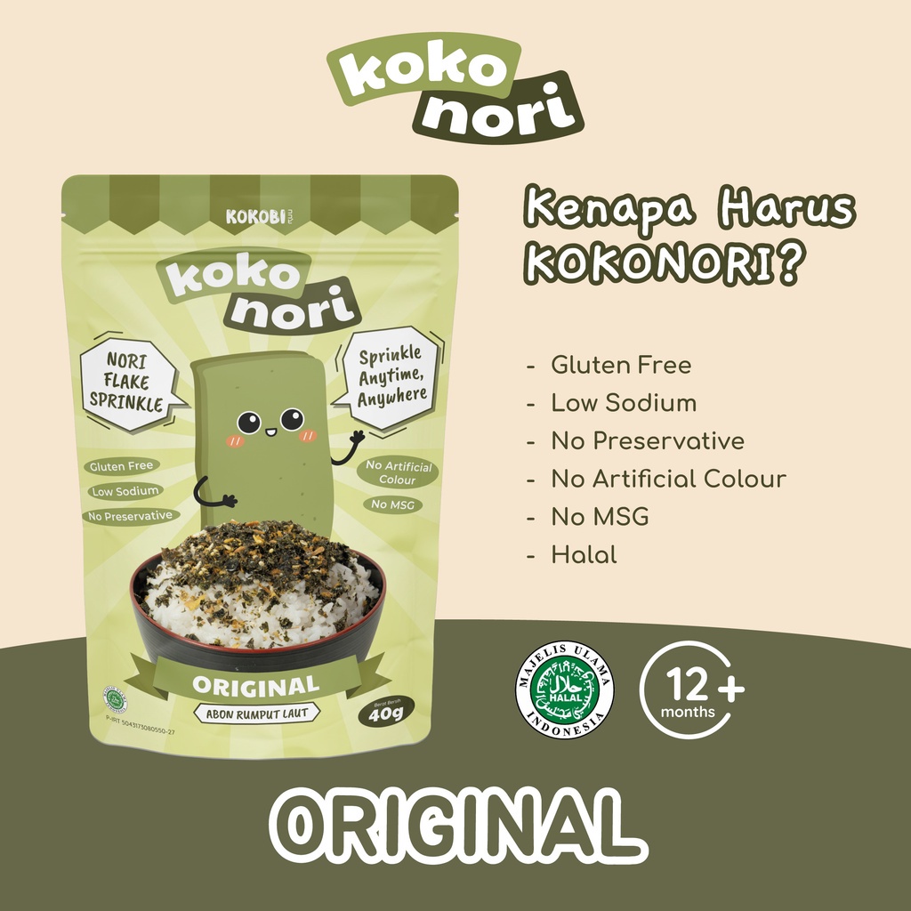 KOKOBI Koko Nori 40g - Abon Rumput Laut Tabur - Seaweed Flake - Nori Sprinkle - Kokonori - Abe Food