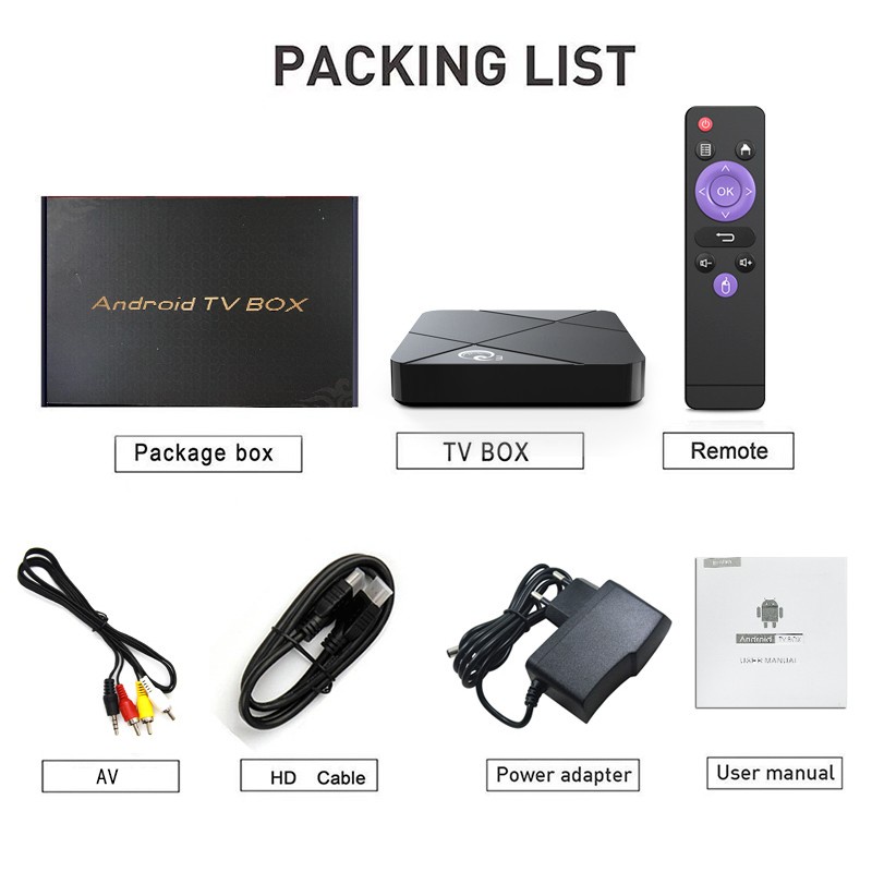 NEW STB ANDROID BOX TV RAM 2GB 16GB Q3 ANDROID 9/MXQ PRO 4K