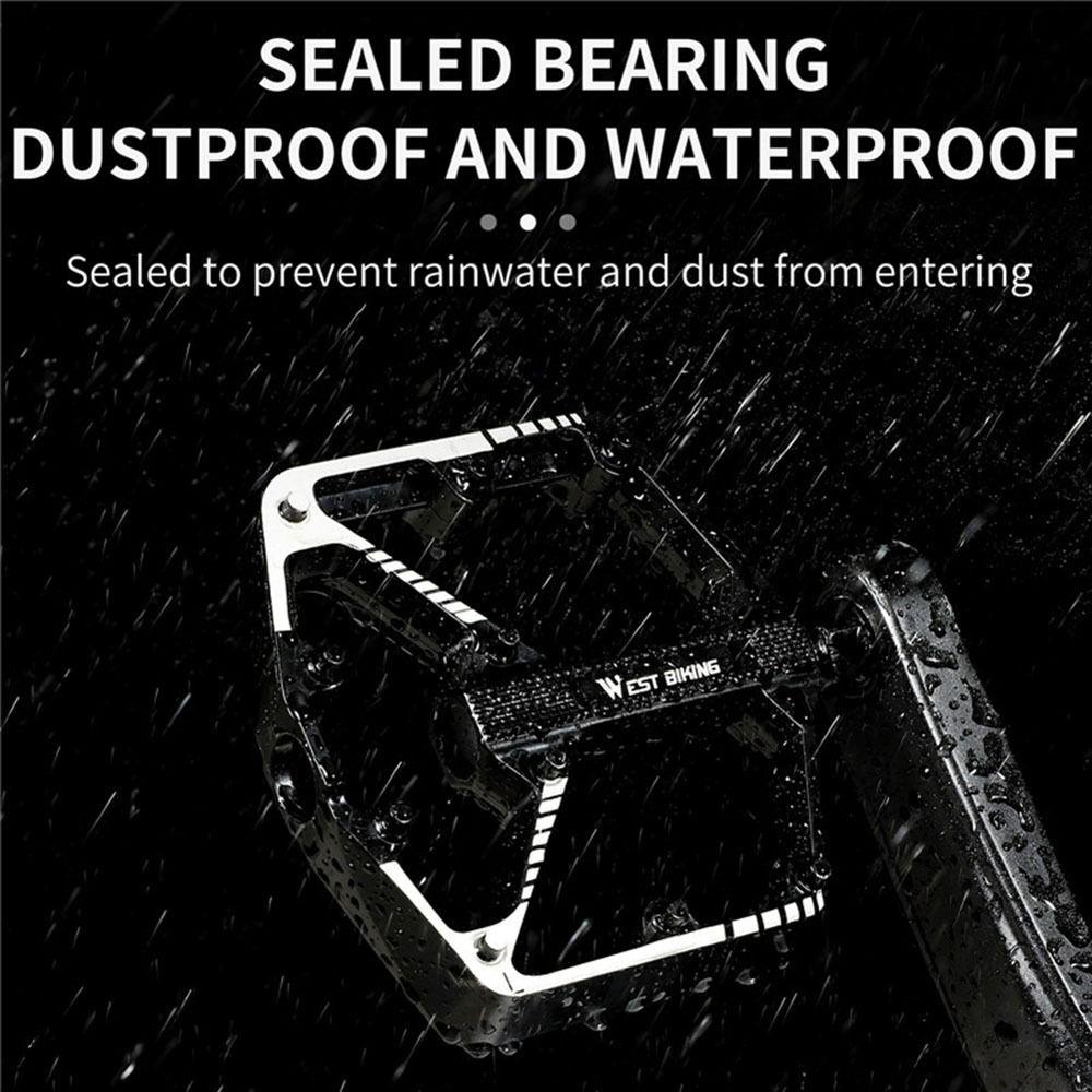 Lanfy Pedal Sepeda 1pasang Jalan Gunung Tahan Lama Kekuatan Tinggi Berkendara Non-Slip Aksesoris Sepeda Paduan Aluminium Sadel Pedal Lebar