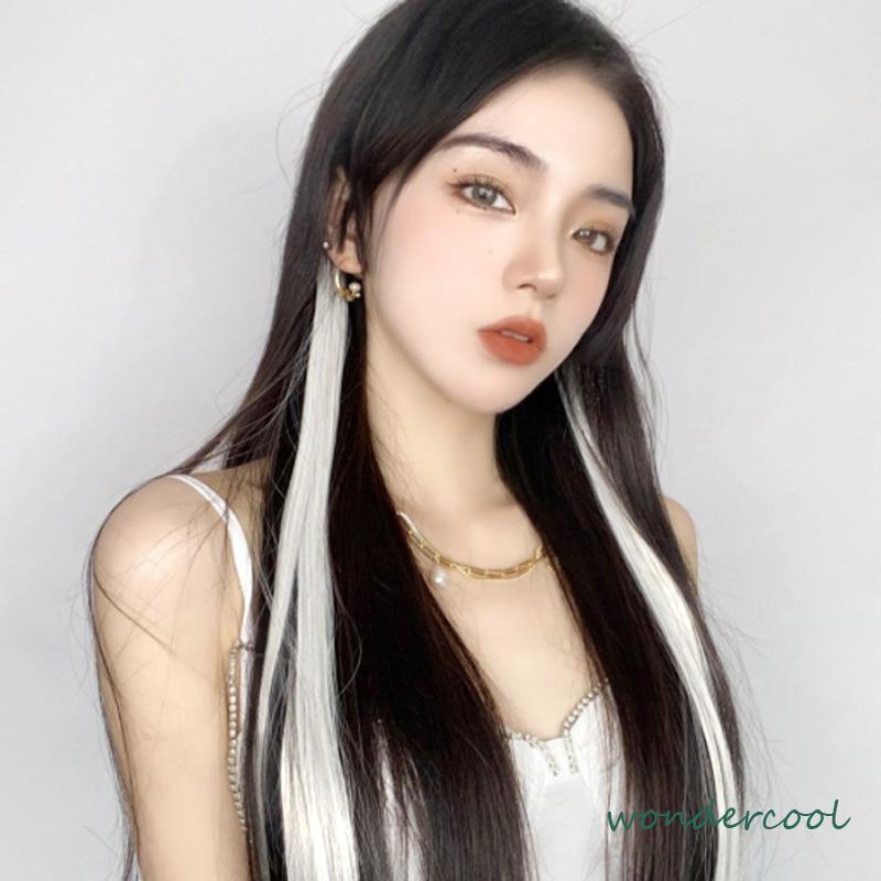 Wig Rambut Palsu berkilau Rambut Palsu Warna Jepit Aneka Desain Aksesoris Rambut DIY Untuk Wanita-Won