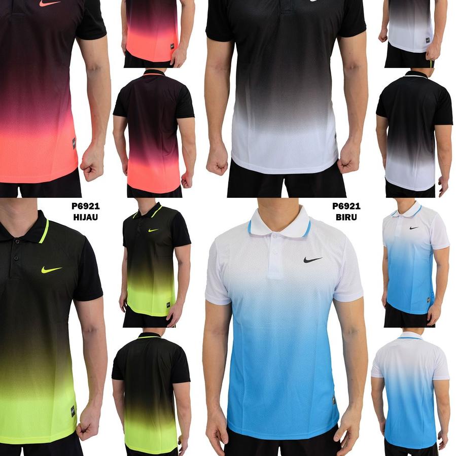 ヶ Polo Training Cowok Nike P6921 Baju Olahraga Pria Gowes Sepeda Lari Running Sport Murah Import Gol