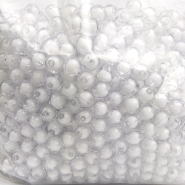 Acrilyc Promo 225gr Setengah Diskon Manik Pond Akrilik 8mm Isi Putih Bulat Mote
