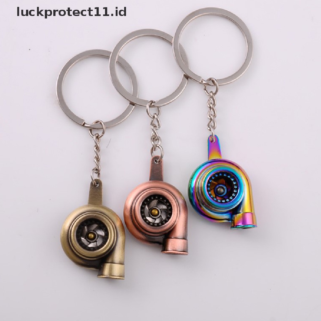 /Fashion Hot// Fashion// Gantungan Kunci Turbo Turbocharger Mini Spinning Turbine Key Chain Ring Keyring.