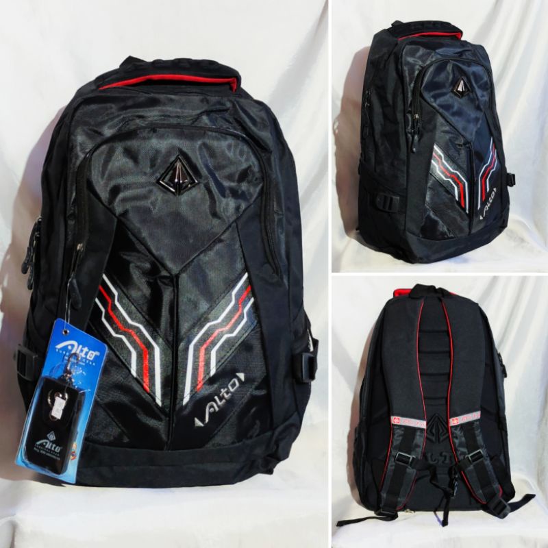 Tas ransel laptop - daypack - backpack Alto original termurah bahan polyester + rain cover