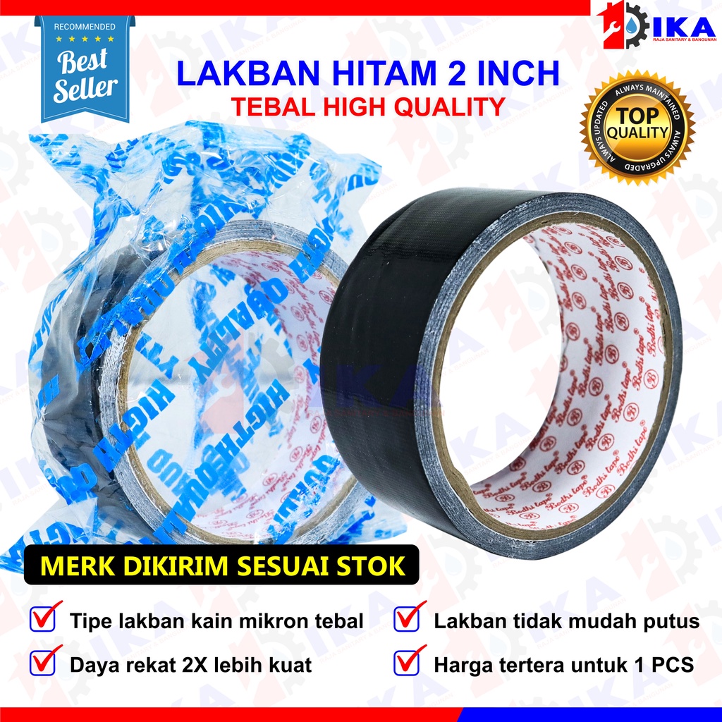Jual LAKBAN KAIN HITAM / CLOTH TAPE HITAM 2 INCH X 8 METER cloth tape