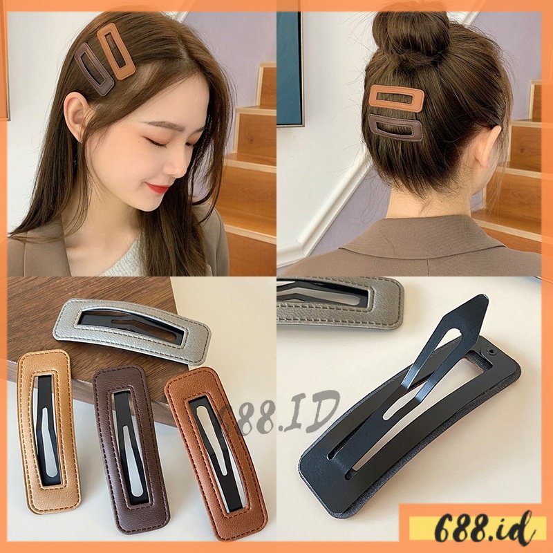 Jepit Rambut Klip Bahan Kulit Gaya Korea Jepitan Wanita Fashion Anak &amp; Dewasa JPT 06