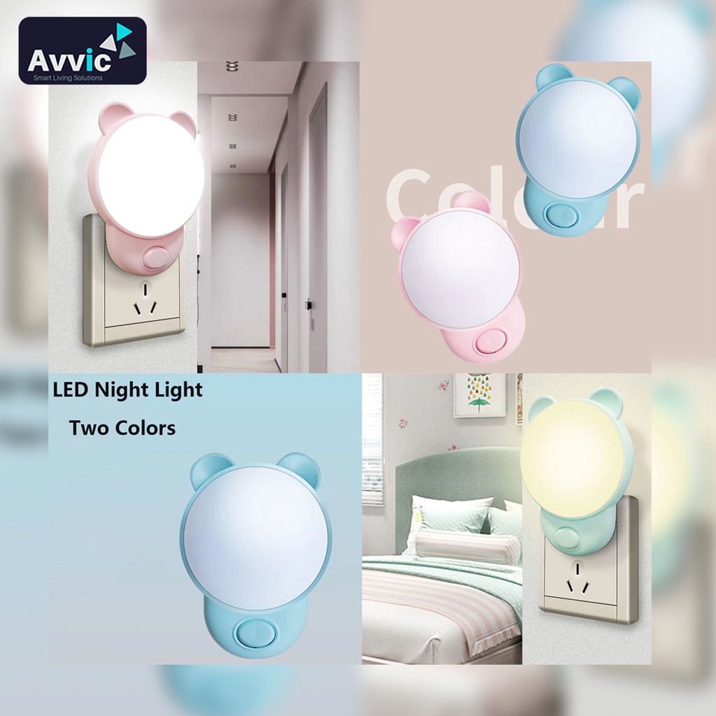 Lampu Tidur LED Night Light Lampu Malam LED 2 Warna Karakter Beruang