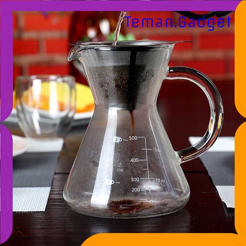 TG - DPR One Two Cups Coffee Maker Pot V60 Teko Kopi 500ml + Filter - YD-KT001