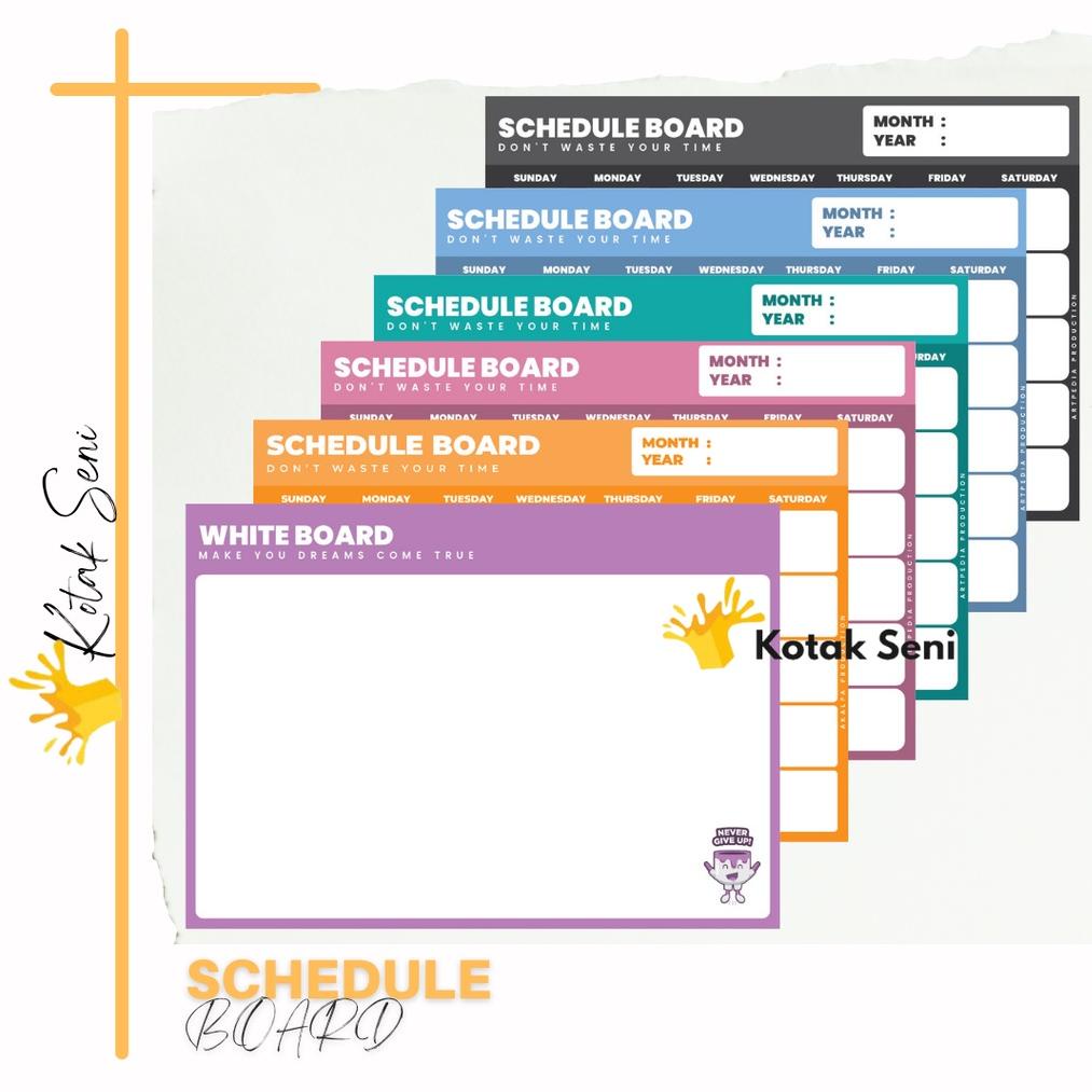

[V-6&R ✓) Schedule Board Pastel dan Scheduleboard Warna Dasar / Papan Tulis Dinding / Papan Tulis Kertas / Paket viral