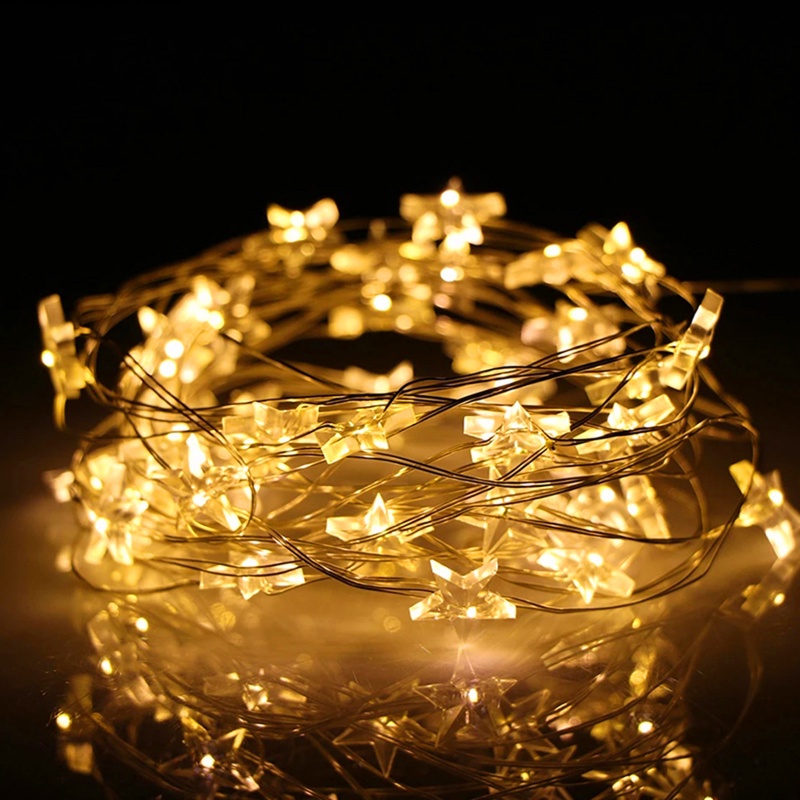 Lampu Dekorasi Taman Tangga Kamar Tidur Tahan Air Fleksibel Lampu LED String1/3M Starry Copper Wire Light Warm White Fairy String Lights Untuk Natal Tahun Baru Pernikahan Ulang Tahun