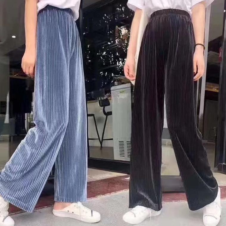 (G-3-6♥) Celana Kulot plisket bludru impor panjang tali impor banyak diminati