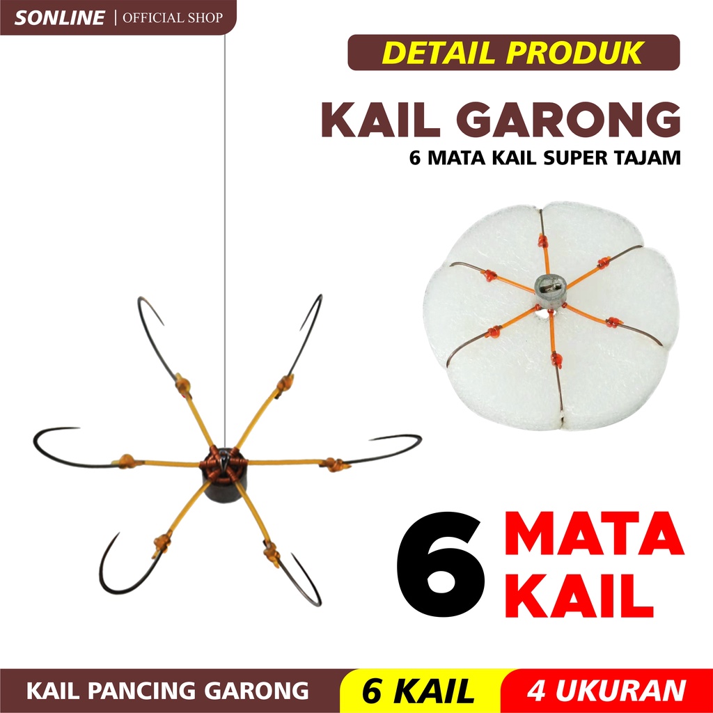 SONLINE  Pancing / Mata Kail / Kail Garong Kembang 6 mata kail