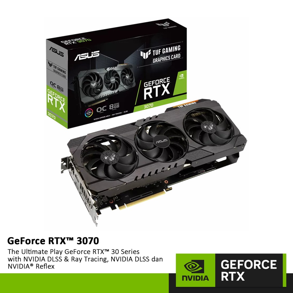 ASUS RTX 3070 TUF GAMING OC 8GB DDR6 VGA CARD NVIDIA