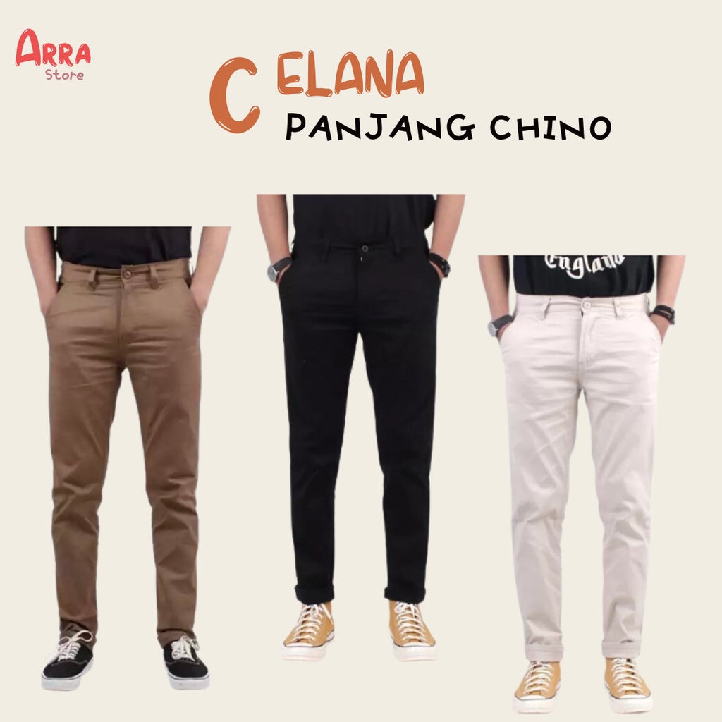 Celana Panjang Chinos Slim Fit Stretch Formal Casual Katun Twill