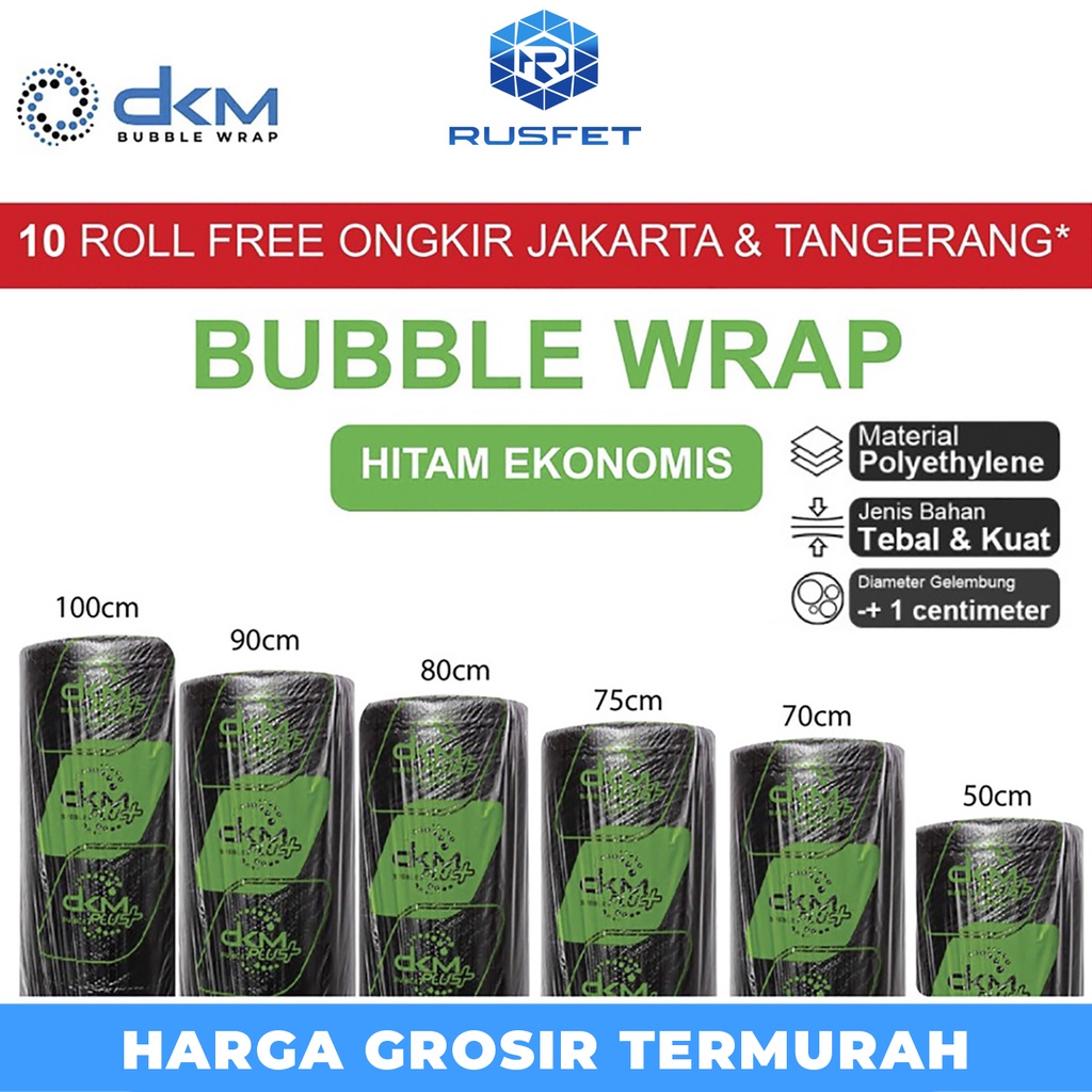 

Plastik Bubble Wrap DKM Hitam Ekonomis 50M Bubblewrap TEBAL ROLL