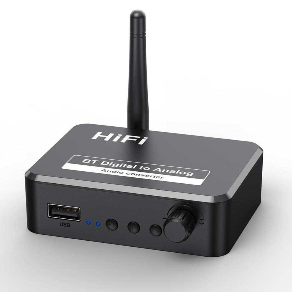 Adapter Audio Bluetooth 5.1 Receiver DAC Digital To Analog RCA AUX Toslink USB