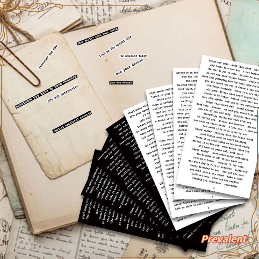 Preva 406PCS Stiker Teks Bicara Kecil Stationery Koleksi Telepon Happy Plan DIY Scrapbooking