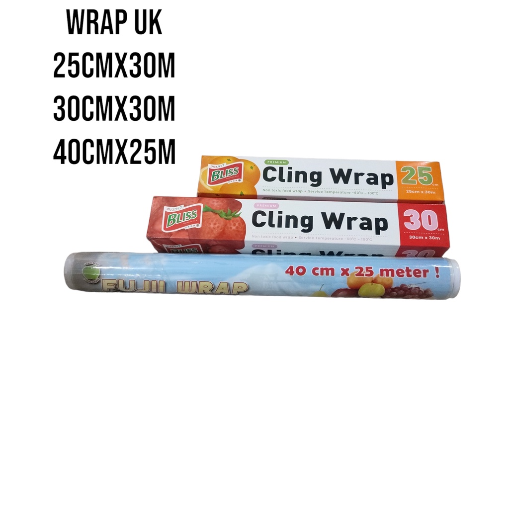 Plastik Wrapping Uk 25cm x 30 m / 30cm x 30m / 40cm x 25m,  Plastik Wrap, plastik Pembungkus sayur