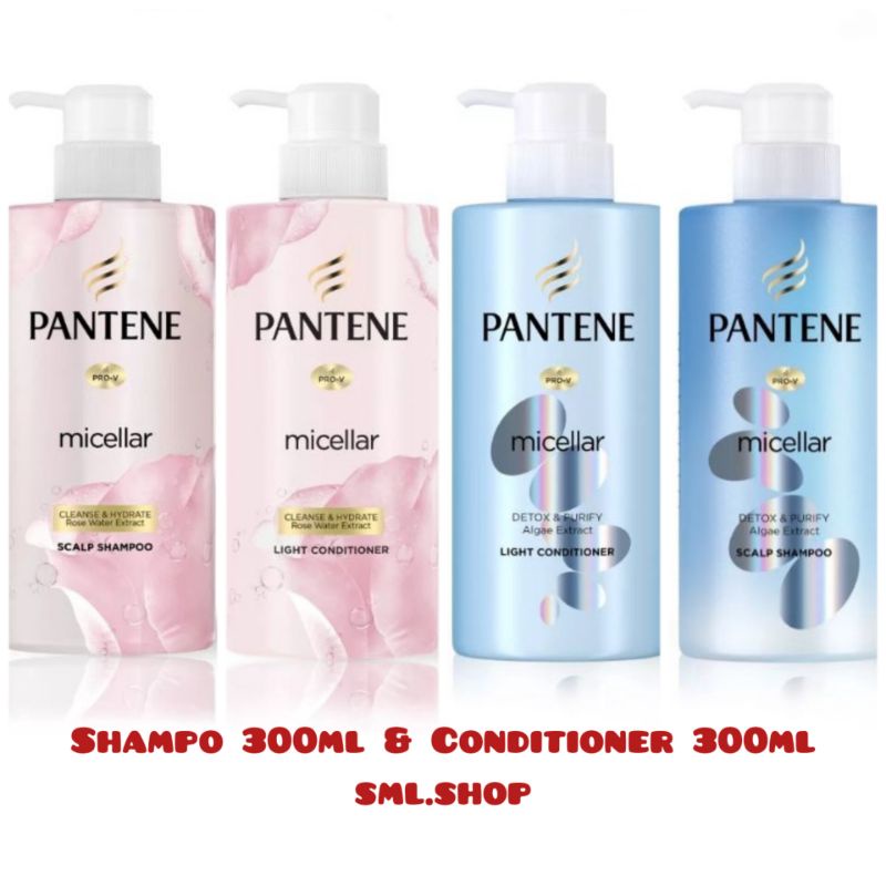 PANTENE Micellar Shampo Cleanse & Hydrate Rose Water Extract 300ml
