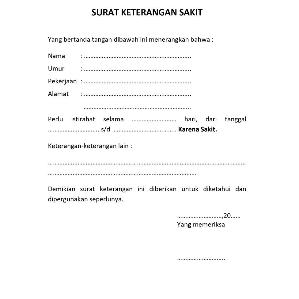 (P-L2L)(») Blangko Buku Surat Keterangan Sakit 1 Ply viral