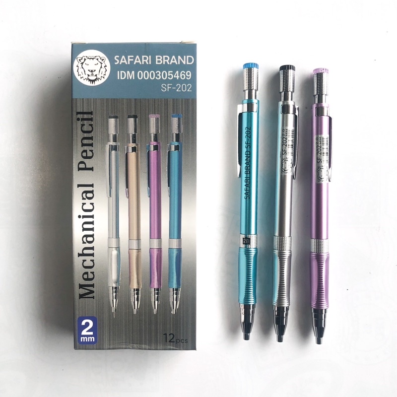 (12 Pcs) Pensil Mekanik 2.0 MM Safari Brand SF-202