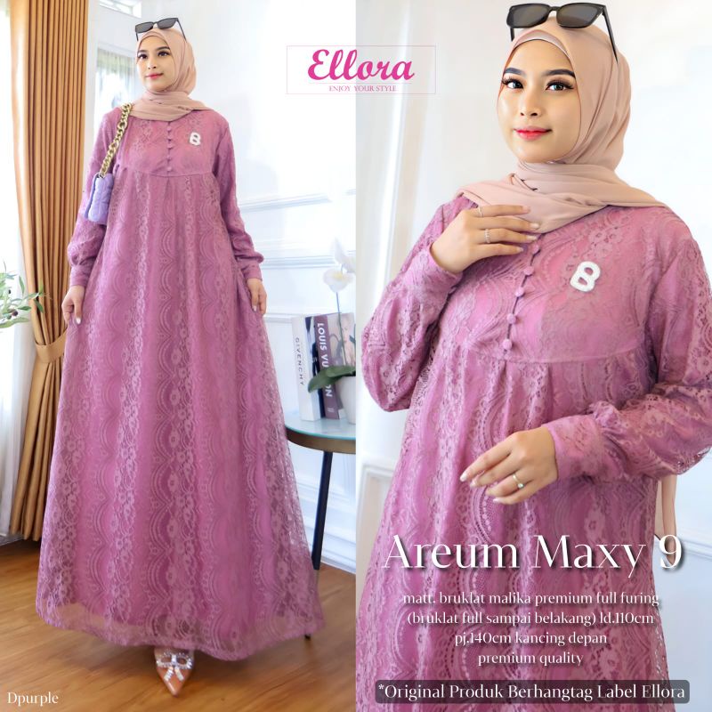 Gamis Bruklat Malika Premium Areum Maxy