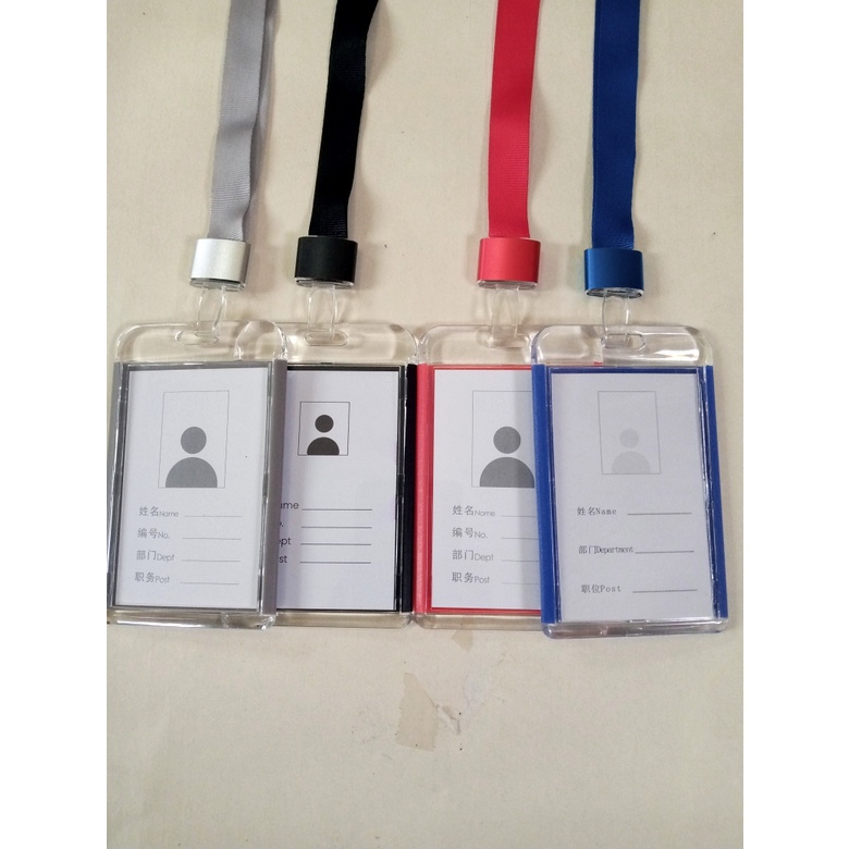 

Card Holder Akrilik Tali Kait Bening lebar tali 1.5 cm