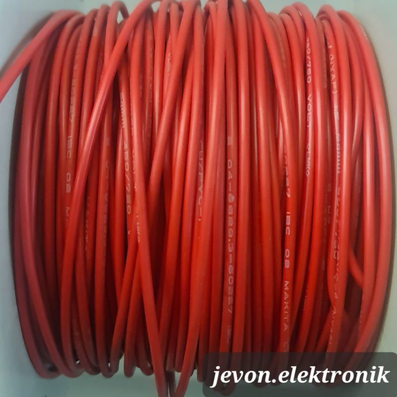 Kabel Makita meteran 1 x 1,5 per meter Serabut Tembaga Merah 1x1,5