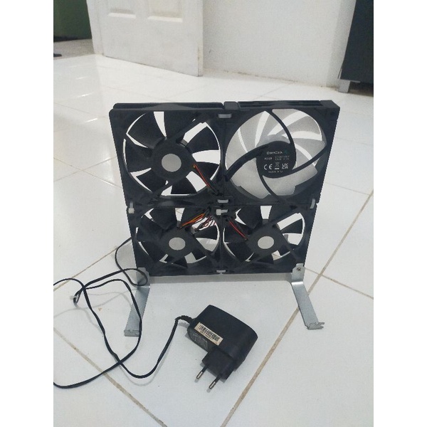 Fan Kipas Angin Aquascape Exhaust Rakitan Dari 4 kipas 12cm dan adaptor