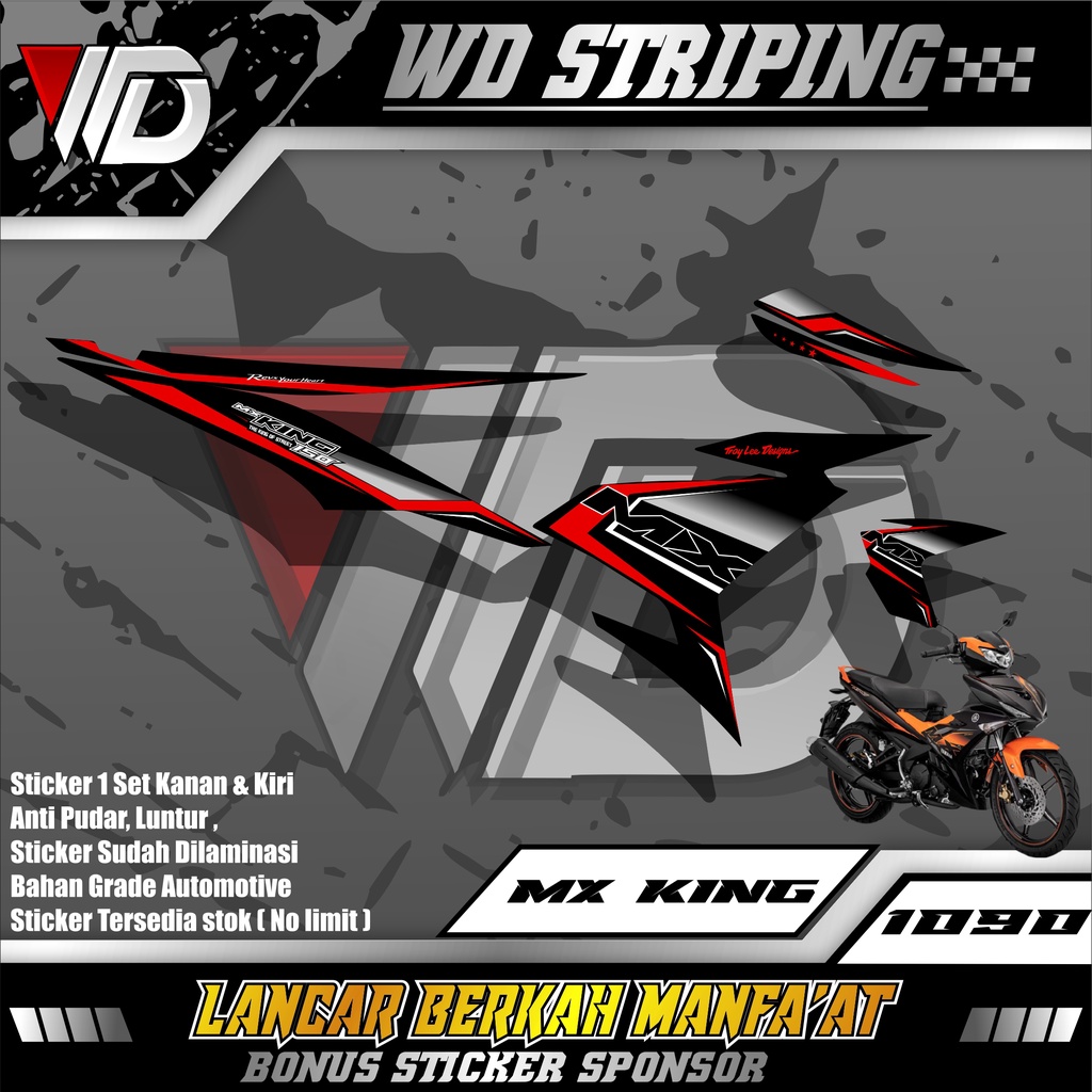 1090 STIKER STRIPING SEPEDA MOTOR MX KING VARIASI