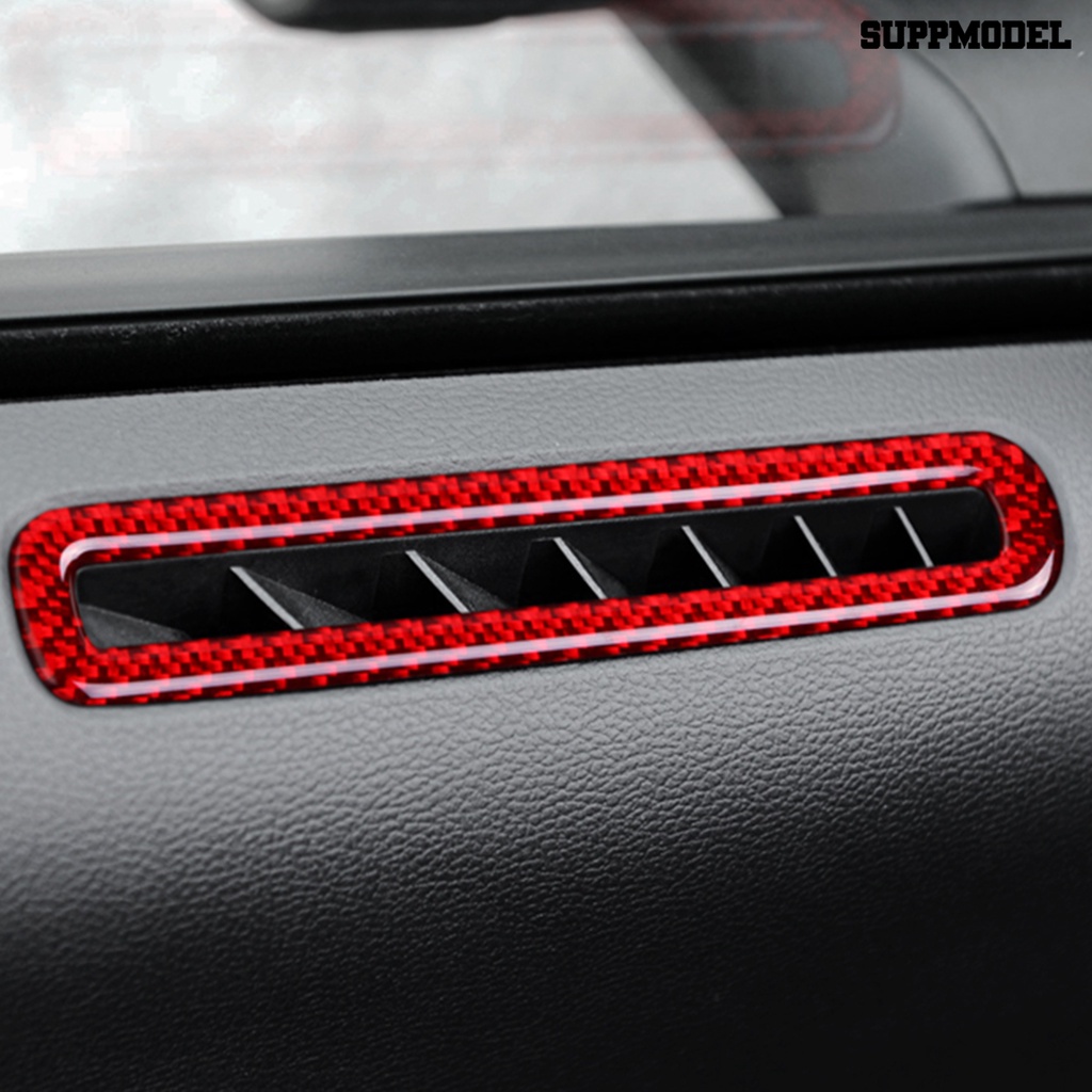 [Dekorasi] 2pcs Air Outlet Sticker Pelindung Tahan Aus Serat Karbon Jendela Mobil Ventilasi Udara Lis Untuk Ford Mustang 2015-2019