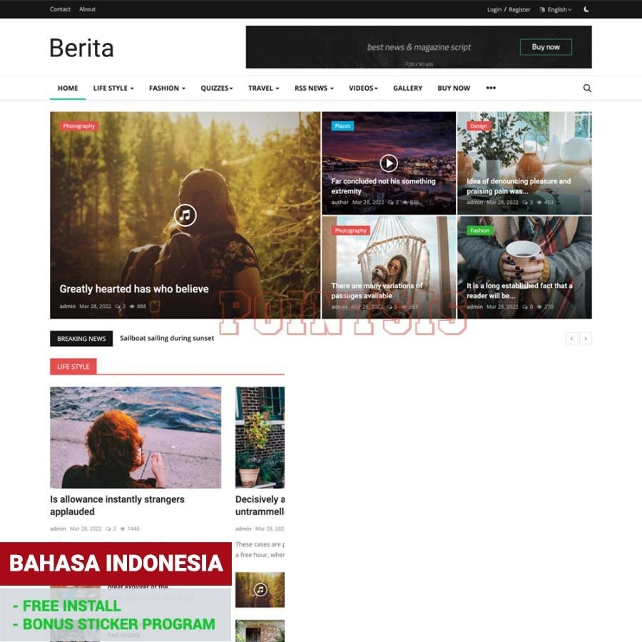 Software Untuk Source Code Website Berita Blog PHP CI