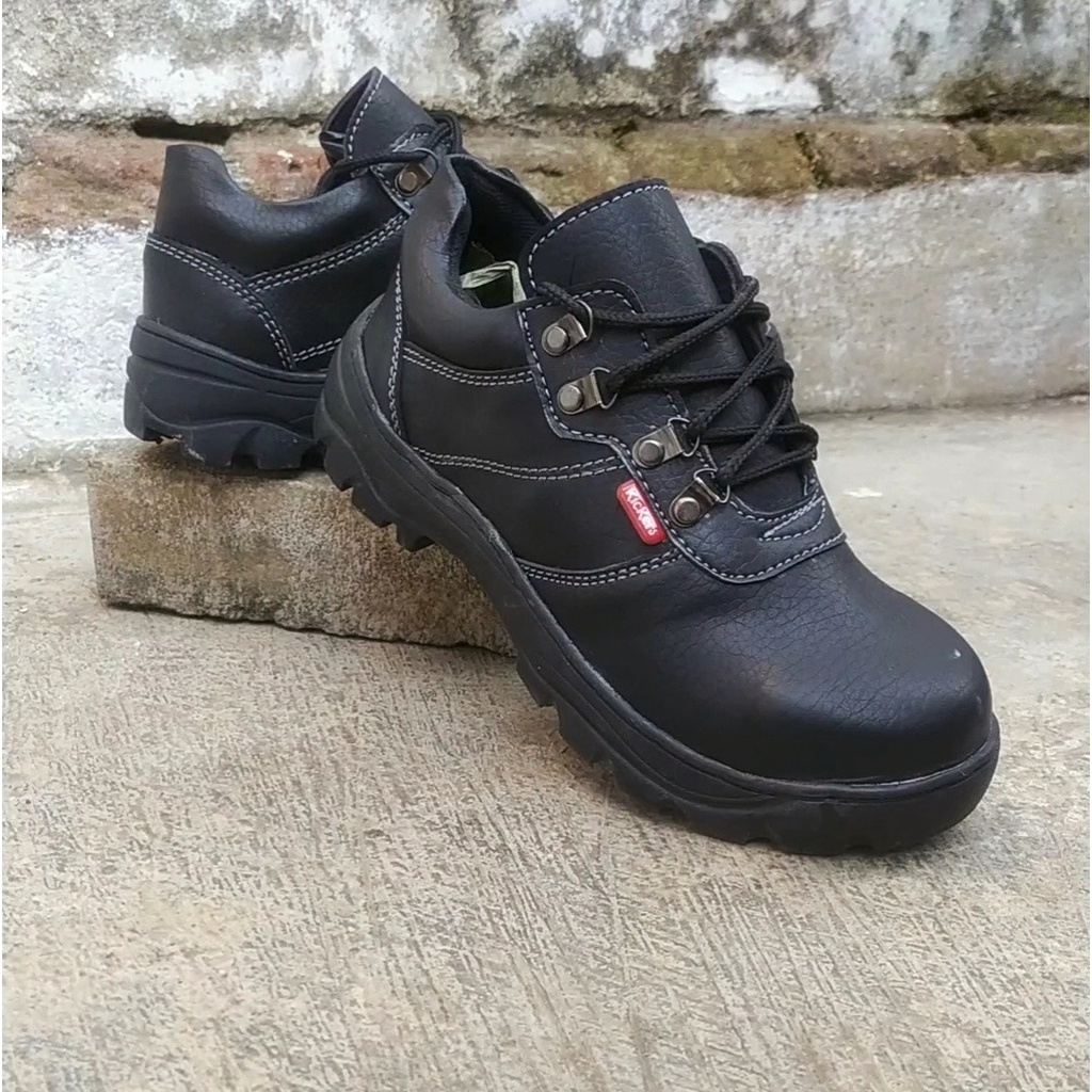 Sepatu Safety Murah King Kickers Gregor SKN Kulit Omega asli Sepatu Proyek Pabrik Pdh Pdl TNI Polisi ujung besi