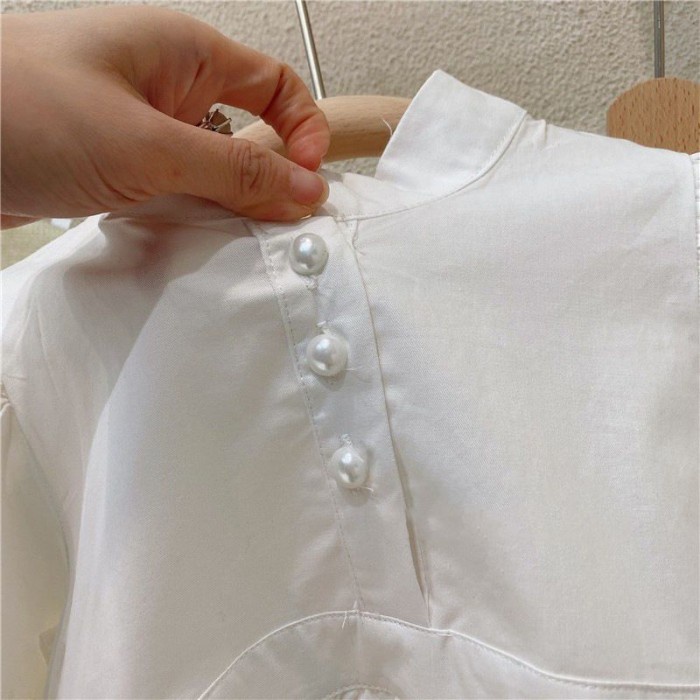 Dress Anak Perempuan Import - Putih + Rompi Jeans Terbaru