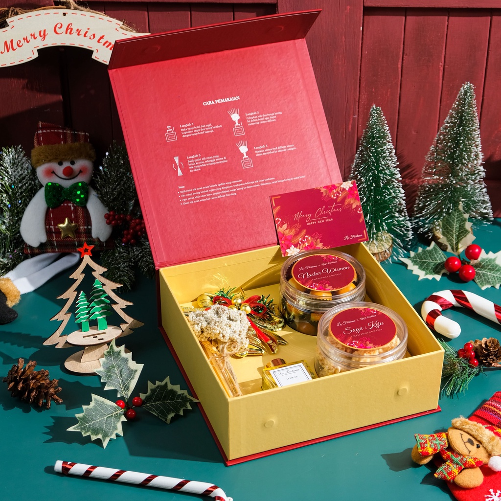 CHRISTMAS HAMPERS - LA FORTUNA I HAMPERS NATAL I REED DIFFUSER HAMPERS I CHRISTMAS GIFTBOX I CHRISTMAS COOKIES HAMPERS | HARDBOX CHRISTMAS HAMPERS