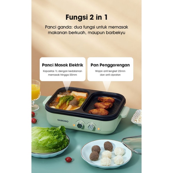 SAMONO SW-MCG1L Multifunctional Cooker Elektrik Daya Rendah SWMCG1L