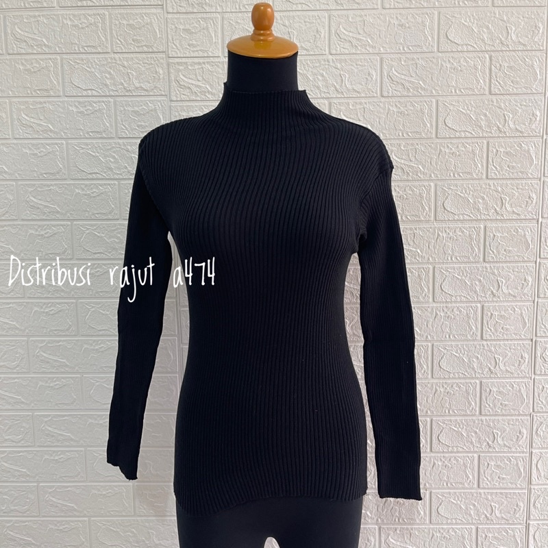 Zaviera Inner Rajut Lengan Panjang Model Pas Turtleneck | Manset Baju Wanita Premium